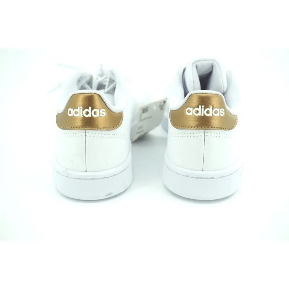 Adidas Women Avantage White Leather Lace-Up Sneaker Size 6.5 striped